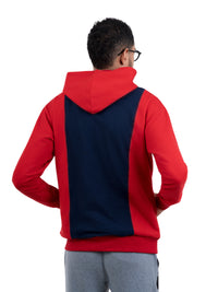 ZHACOIRY Unisex Color-Block Zip-Up hoodies – Red/Navy
