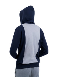ZHACOIRY Unisex Color-Block Zip-Up hoodies - Navy/Grey