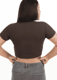 ZHACOIRY Signature Crop Top - Women's Soft Cotton Comfortable Everyday Crop Top
